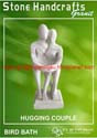 ST - bird bath - hugging couple - stone handicraft