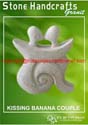 ST - kissing banana couple - stone handicraft