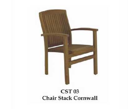 Teak Garden Furniture -Chairs Stack Cornwall