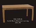 Teak Garden Furniture - Table Recta Blossom Carving