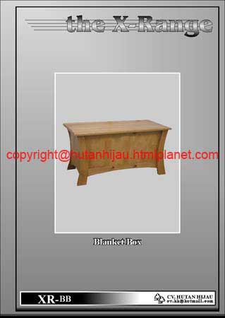 XR-BB - Natural Waxed Pine X style furniture - Blanket Box